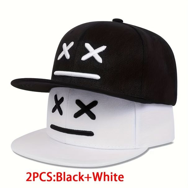 2 coola hippiekepsar med platta brätten och broderade basebollkepsar med döda uttryck och rebound-kepsar för vardagsbruk._voghion.com