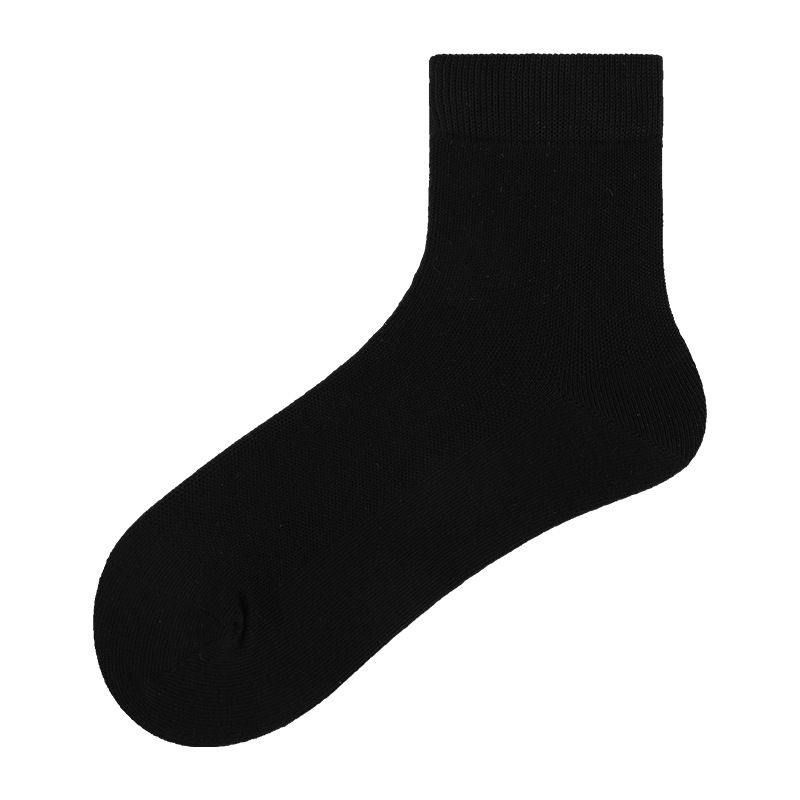 2025e MEIKAN Men's All Seasons Short Solid Color Colorful Matching Cotton Mid Tube Trendy Women's Black And White Socks_voghion.com