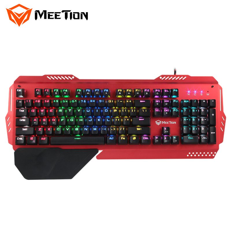 MEETION Mi Shen 20 Mechanical Keyboard with 104 Keys and Hand Support, Full Key Non Punching Aluminum Plate Esports Game_voghion.com