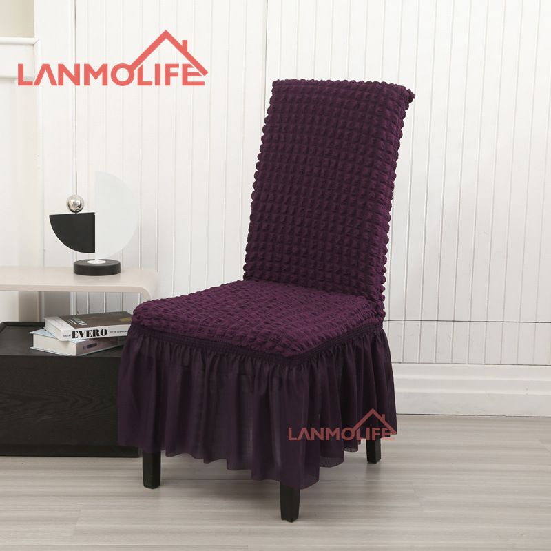 ​Nordic Bubble Skirt Chair Covers - Thick Stretch Fabric, All-Season Universal Fit | Elegant & Stylish Home Dining Chair Protectors​​_voghion.com