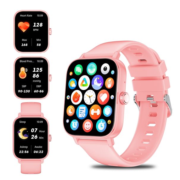 Inteligentny zegarek Bluetooth z funkcją dzwonienia, liczenie kroków, męski zegarek z pomiarem ciśnienia krwi i tętna, nowy produkt, damski wodoodporny zegarek_voghion.com