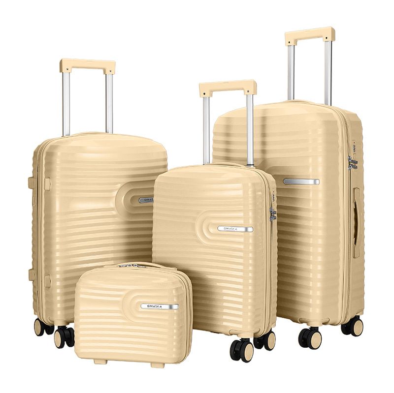Set Of Three 20 24 28inch PP Hard Shell Luggage Zipper Style Travel Carry-on Suitcase_voghion.com