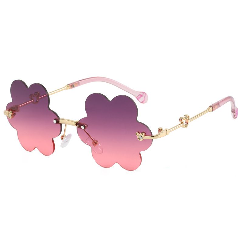 Fashionable Metal Irregular Six Leaf Grass Sunglasses, New Cute And Personalized Children's Glasses Trend_voghion.com