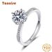 Tancise Classic Moissanite Bague en argent pour femme Bijoux Promesse de mariage Cadeau de fête_voghion.com