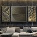 Greenhome 3-teiliges abstraktes Gemälde, rahmenlos, goldene Folie, Kunst auf Leinwand, Heimdekoration, moderne Kunst, Wandbild für Wohnzimmer_voghion.com
