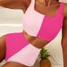 Women's Clothing Bikini Two Piece Set Adjustable Sling Color Matching Personality With Chest Pad High Waist Bikini Swimsuit_voghion.com