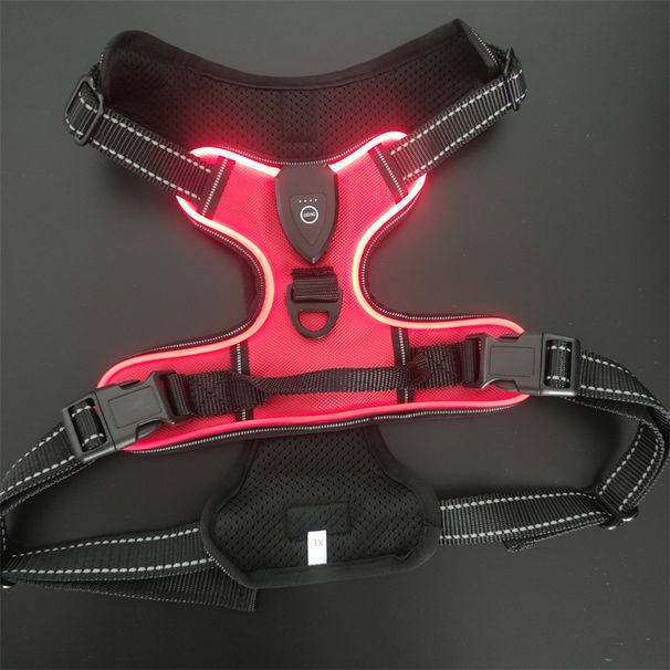 Pet LED Night Reflective Light-Up Harness Warning Dog Vest Type-C Charging_voghion.com