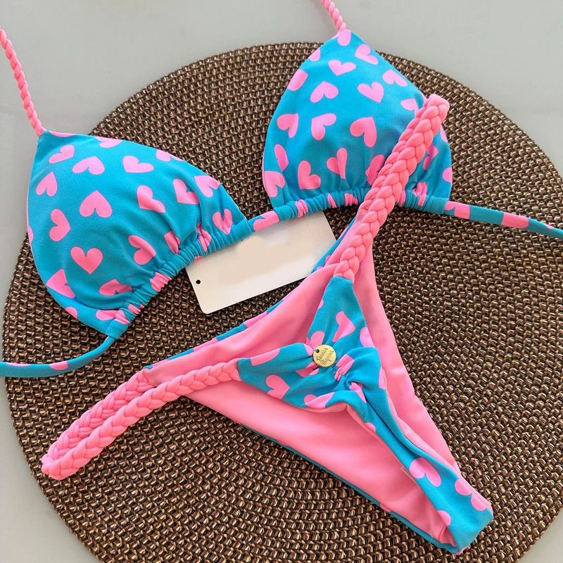 Odzież damska Nowy seksowny zebrany warkocz bikini split strój kąpielowy brazylijski strój kąpielowy plażowy_voghion.com