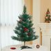 Flocked Pinecone Pre-Lit Artificial Christmas Tree With Auto Shaping – 1.2M/1.5M/1.8M/2.1M For Home, Hotel & Commercial Decor_voghion.com
