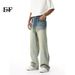 EF JEANS | 2025 Spring New Product Casual Retro Washing Gradual Change Whitening Lace Up Old Jeans Trendy Man_voghion.com