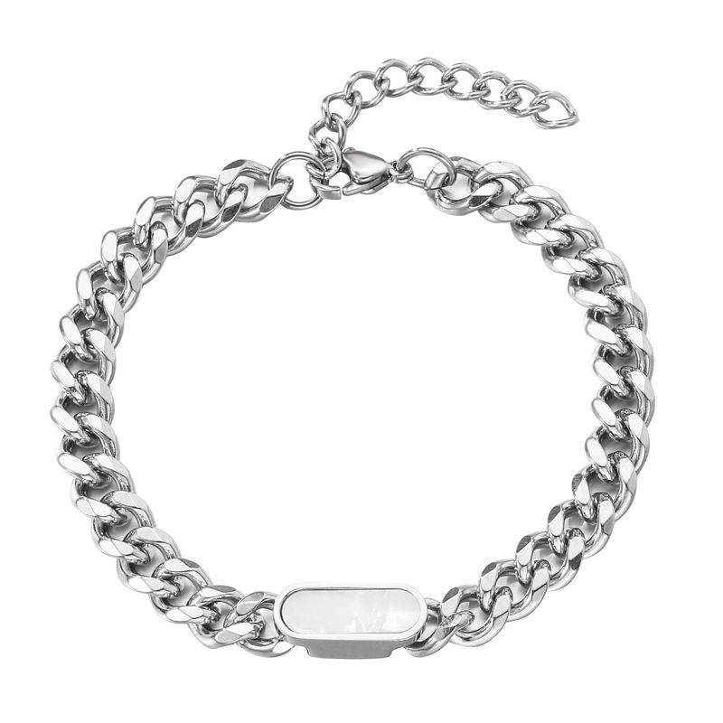 Schmuck mehrfarbige Schale aus Titanstahl, lichtecht, kubanische Kette, hochwertiger Schmuck, Damenhalskette, Herren-Schlüsselbeinkette_voghion.com