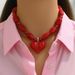 Jewelry Sets Necklace Earring Set Ring Bracelet Set Fashion Exaggerated Acrylic Big Bead Simple Personality Red Heart Pendant Necklace For Women_voghion.com