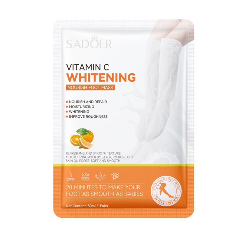 Full English Whitening Fußmaske 80ml SADOER Vitamin C Feuchtigkeitsspendendes Blattpaket_voghion.com