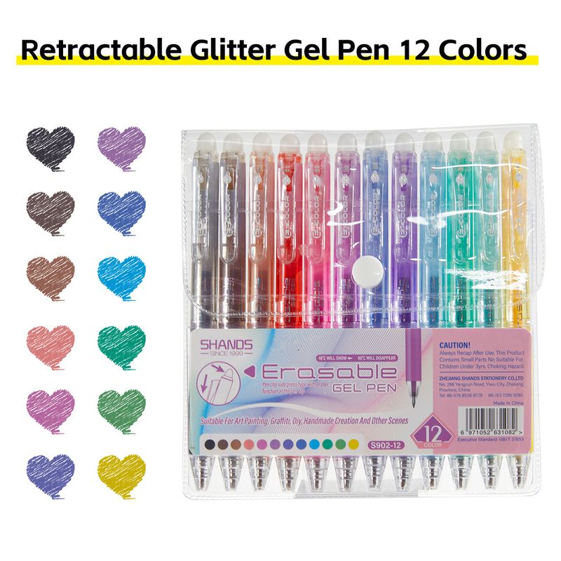 Radierbare Gelstifte in 36 Farben, 0,7 mm feine Spitze, schnelltrocknende Tinte, flüssiges Schreiben für Schule, Büro und Kunstprojekte (Set mit 36 leuchtenden Farben)​_voghion.com
