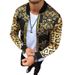 Geeignet für alle Jahreszeiten 2025 Neue Herbst Herren Slim Fit Leopard Print Rundhals Casual Jacke Mantel_voghion.com