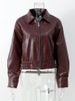 Women's Clothing Faux Leather Biker Jacket With Belt - Slim Fit Short PU Jacket For Streetwear & Casual Outfits_voghion.com