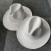 Trend Outer White Inner Red Patchwork Women Artificial Wool Felt Jazz Fedora Hats Ladies Flat Brim Panama Trilby Party_voghion.com