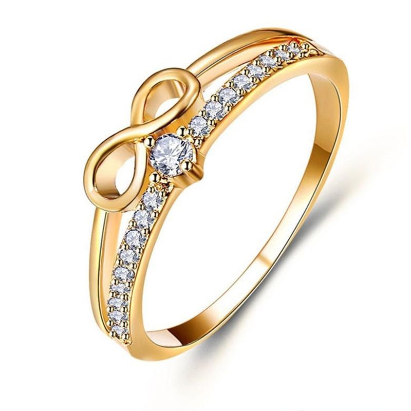 Cao Shi Agete Style Handjewelry Women's Number 8 Infinite Plating Rose Gold Engagement Wedding Ring_voghion.com