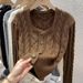 Women's Square Neck Knit Cardigan Thin Long Sleeve Open Front Sweater Casual Short Top Trendy Fashion_voghion.com