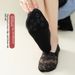 Deep mouth cherry blossom lace ankle socks cotton bottom invisible women's socks bottom dispensing non-slip non-slip heel ankle socks_voghion.com