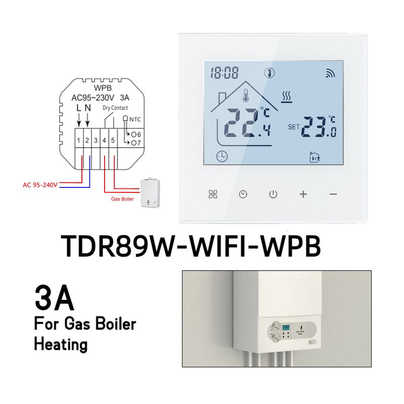 Termostato Beok Wifi per sistema di riscaldamento a pavimento Termoregolatore intelligente Tuya Funziona con Google Home Alice Alexa_voghion.com