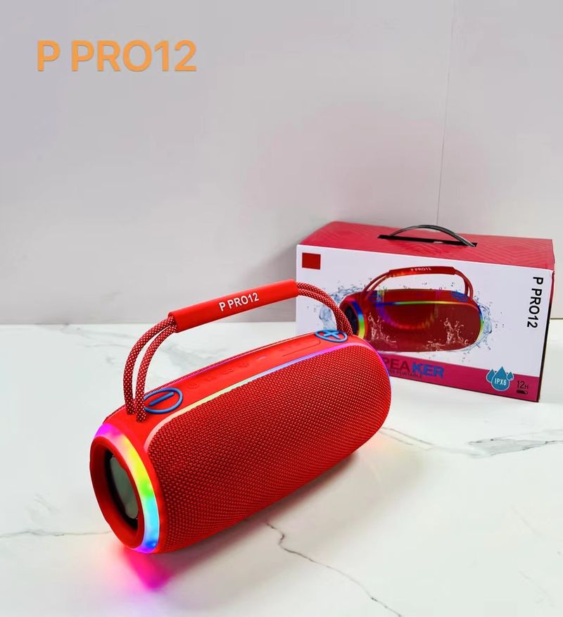 P PRO12 Bluetooth speaker portable 20W handheld RGB light outdoor desktop high-power subwoofer_voghion.com