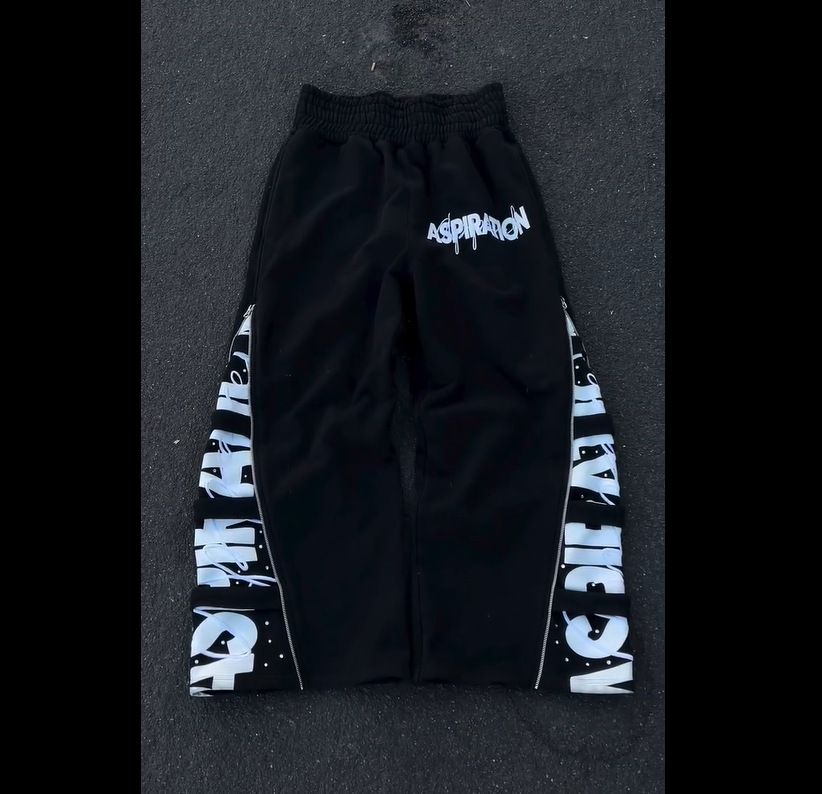 Men's Dark Retro Casual Sweatpants With Lace-Up Detail - Harajuku Street Style Loose Fit Trousers_voghion.com