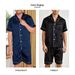 Herren Satin Pyjama Set Nachtwäsche für Herren Sommer Kurzarm Button-Down Hemd & Shorts Pyjama 2-teilig Home Kleidung Kurzer Anzug_voghion.com