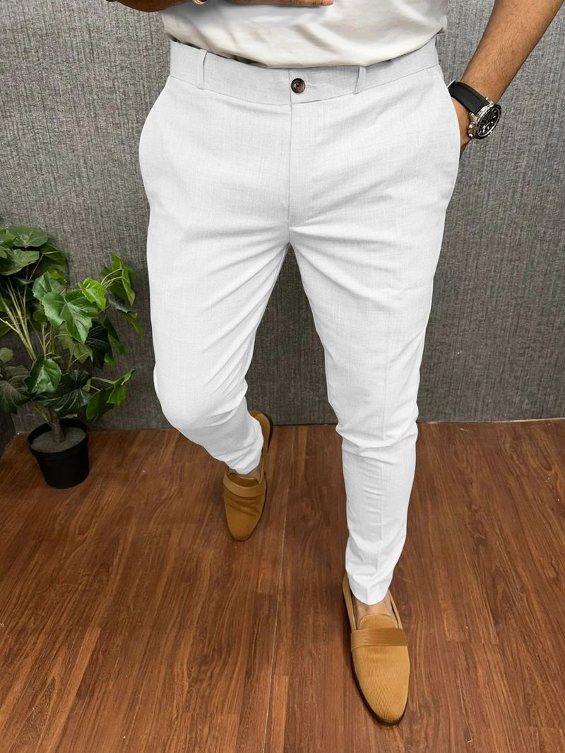 Abbigliamento da uomo, nuovi pantaloni da uomo casual, aderenti, formali, tinta unita, stile quattro stagioni_voghion.com