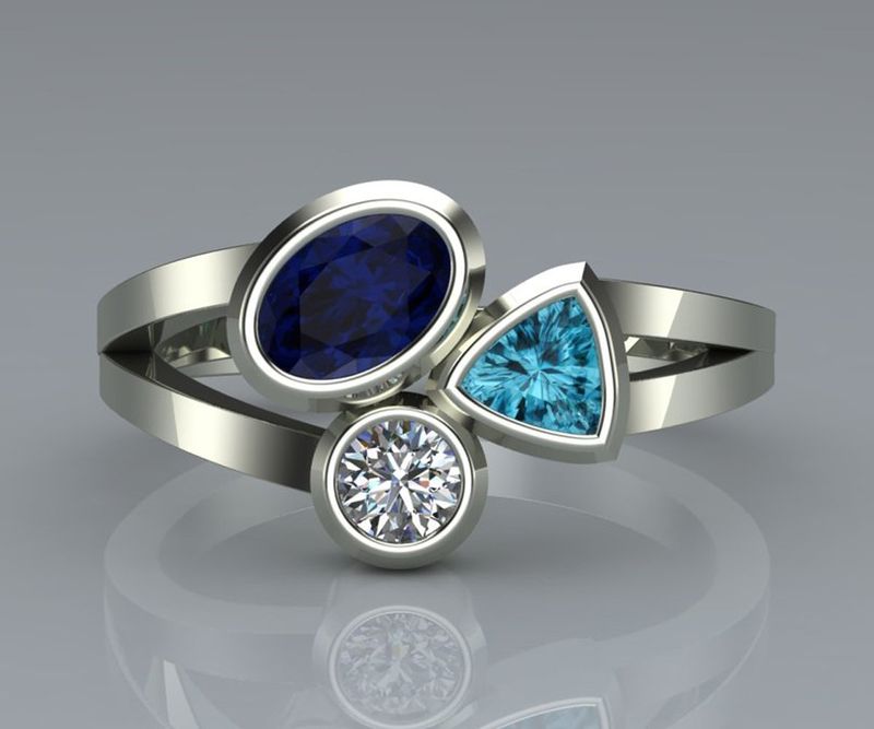 New Personalized And Beautiful Irregular Tricolor Stone Ring_voghion.com