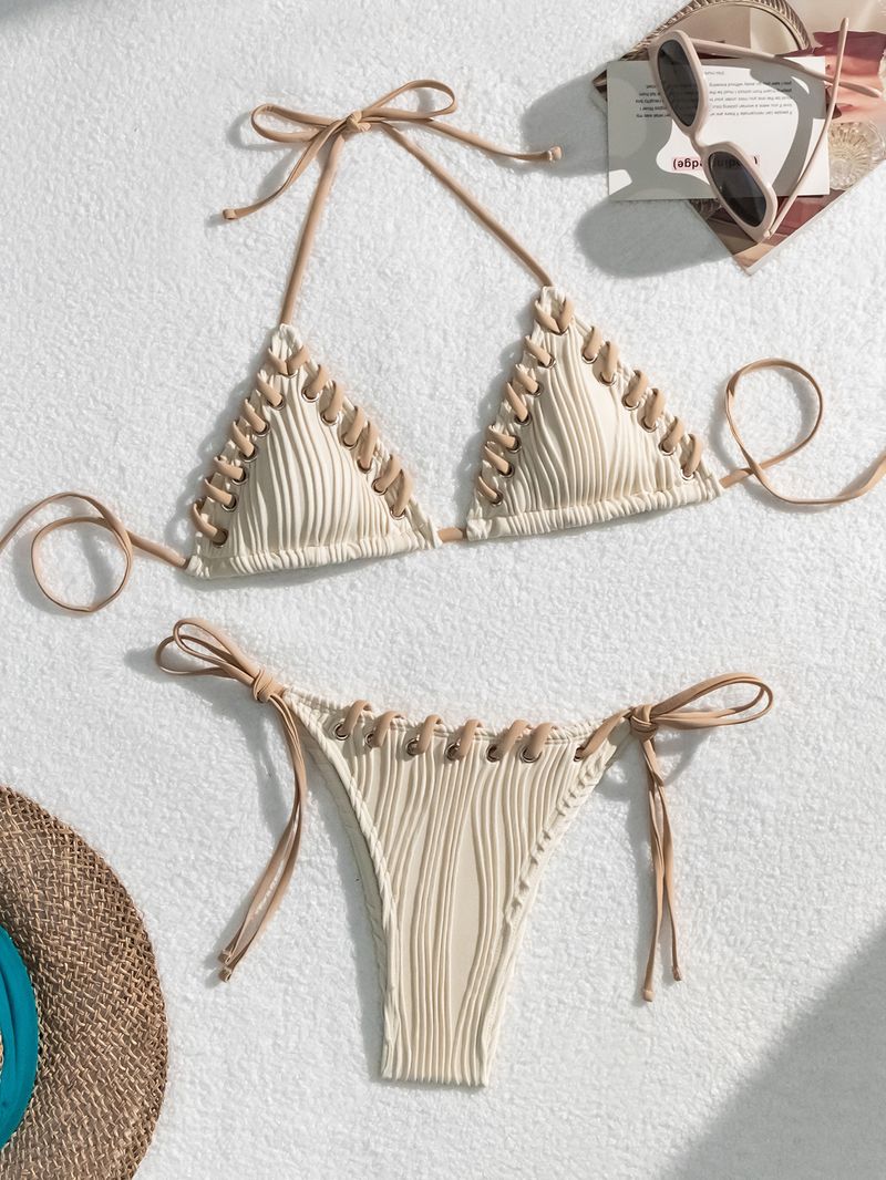 Costume da bagno da donna, bikini sexy tinta unita, slip a fascia, bikini da spiaggia, costume da bagno da vacanza_voghion.com