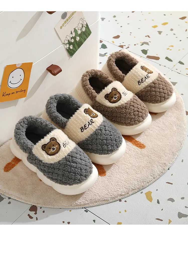 Children's bag root slippers autumn and winter, cute cartoon indoor home, dormitory cotton shoes for boys, children,_voghion.com