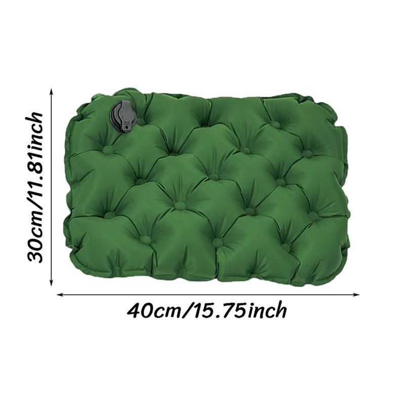 Cuscino gonfiabile ultraleggero per campeggio - Cuscino pieghevole, impermeabile e compatto (base antiscivolo in PVC spesso, facile da trasportare)_voghion.com