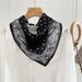 Classic French Style Black Polka Dot Mulberry Silk Simple Versatile Chinese Square Thin Shawl Scarf_voghion.com