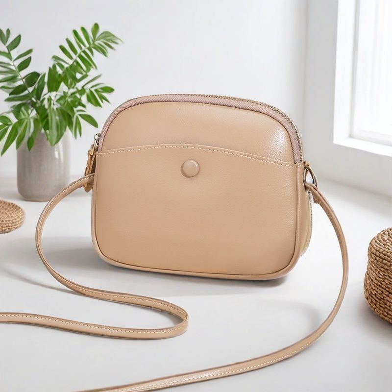 Echtes Leder 2025 Neue Frühjahr Sommer Damen High-End Crossbody Mode Vielseitige Pendler Schulter Kleine Runde Tasche_voghion.com