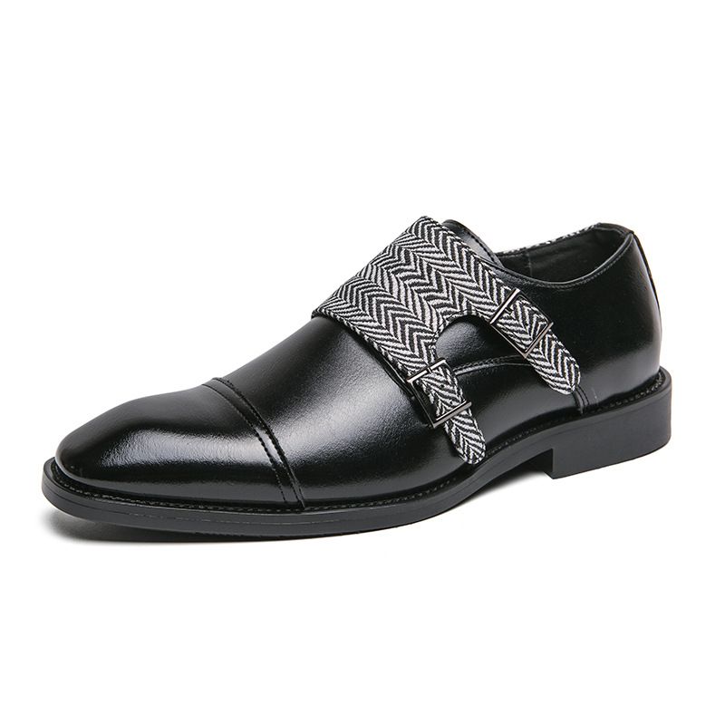 Men’s Shoes Leather Shoes Men's Shoes Square Toe Shoes Men's Buckle Trendy Shoes_voghion.com