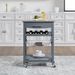 Mobile Rolling Kitchen Island Trolley Serving Cart With Underneath Drawer & Slide-Out Wire Storage Basket_voghion.com