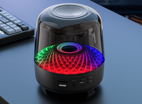 Altoparlante Bluetooth portatile subwoofer Huaqiangbei Harman di quarta generazione, luce d'atmosfera RGB wireless per la casa, versione in vetro_voghion.com