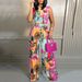Spring 2023 New Leisure Pants Slim Fit Printed Sleeveless Women's jumpsuit_voghion.com