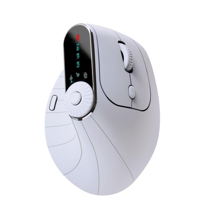 Ergonomic 2.4GHz BT RGB OEM Customized Dual Mode Laptop Desktop Office Silent Wireless Vertical Gaming Mouse_voghion.com