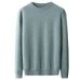 Men's double stranded thick round neck pure wool with base knitted, autumn and winter new business casual simple_voghion.com