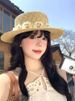 Bloem platte strohoed voor dames, zomerse strandvakantie, zonnehoed, pastorale schaduw, bescherming tegen de zon, strohoed_voghion.com