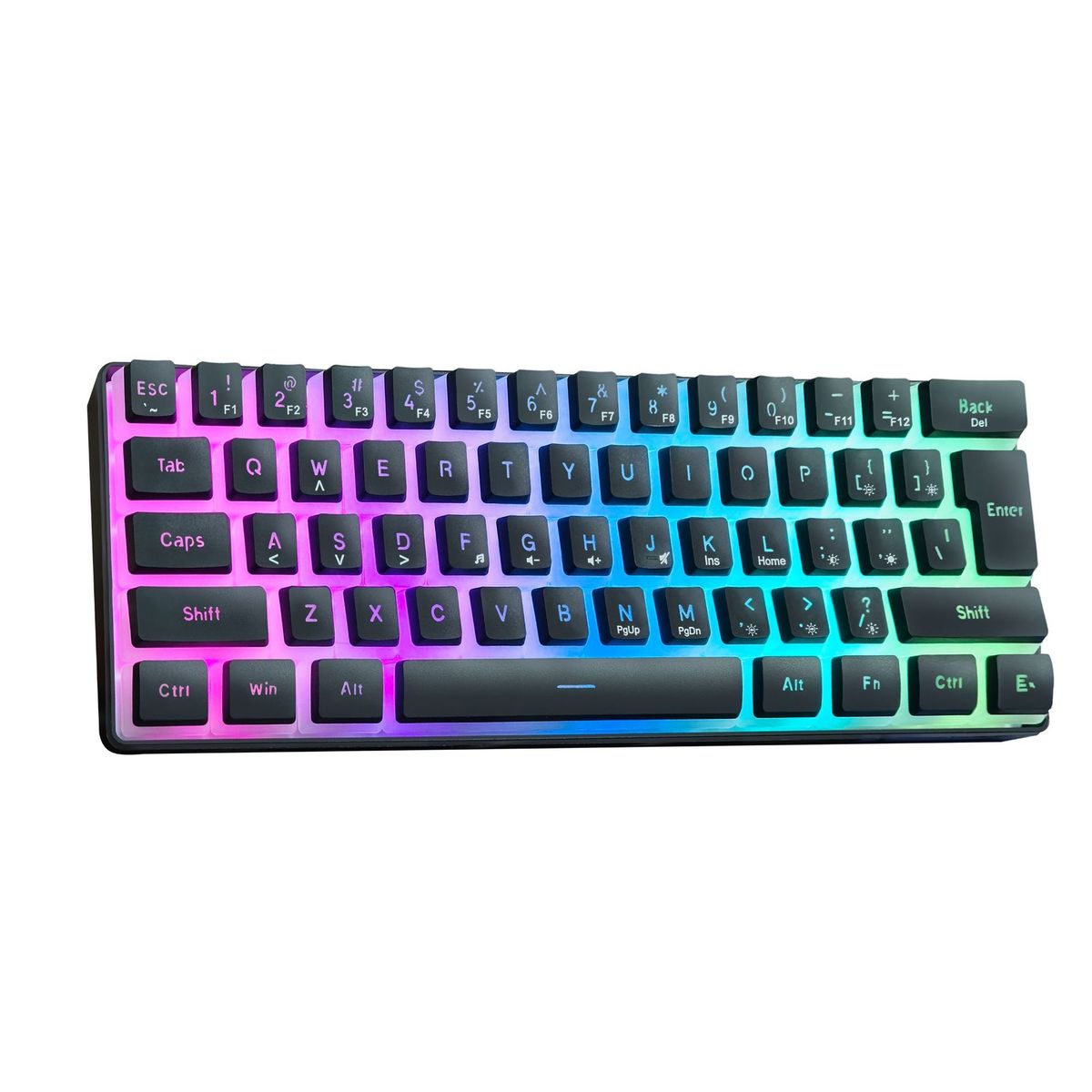 Cross-Border Wholesale 61-Key Gaming Lighted Business Office Mechanical Feel Portable Compact Computer Keyboard_voghion.com