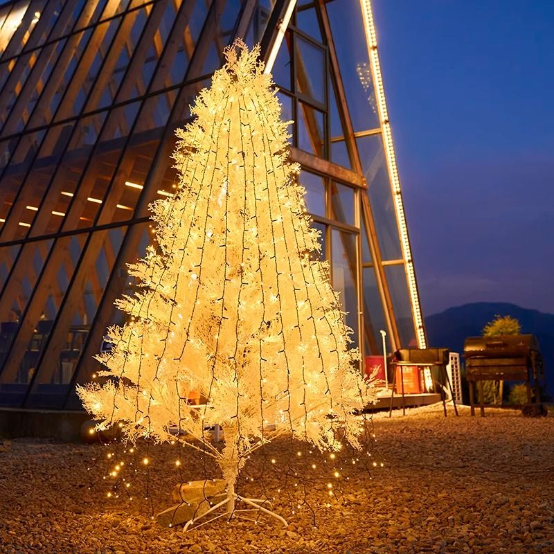 LED Christmas Tree Topper With Light Ring – 6FT Cascading Fairy Lights For Holiday Decor (8 Modes, Dark Green Wire, Shatterproof Pinecones)_voghion.com