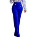 Pantaloni casual da donna Abbigliamento Pantaloni tinta unita con bottoni Pantaloni boot-cut_voghion.com