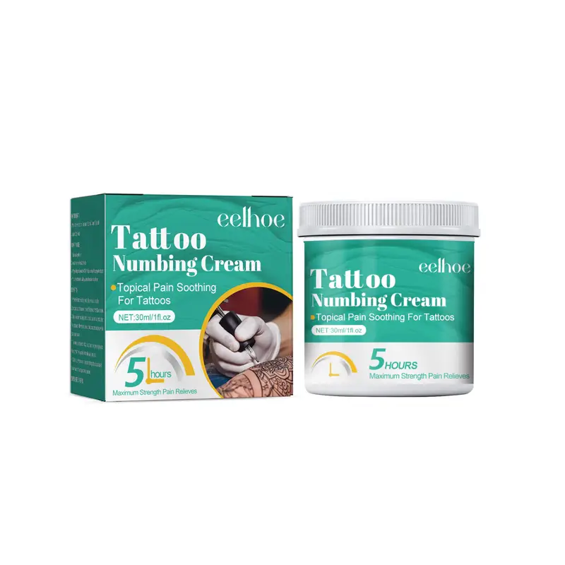 1pc Tattoo Numbing Cream 30ml, 5 Hours Maximum Strength Painless Tattoo Numbing Cream, Pain Soothing For Tattoos, Tattoo Numbing Cream Extra Strength_voghion.com