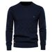 Man's clothing Men's cotton sweater Men's sweater pullover solid color sweater for men_voghion.com