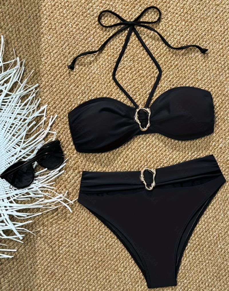 Traje de baño de mujer con tirantes divididos, bikini de playa de aguas termales de alta gama para mujer_voghion.com