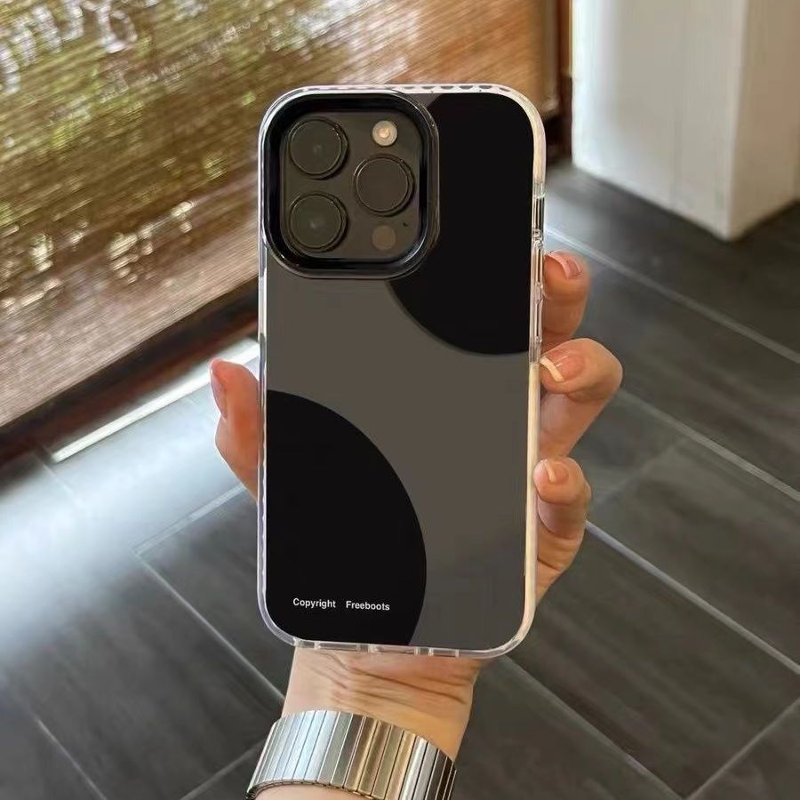 Simple Black Circle Suitable For 15pro Phone Case 14 Transparent 13promax Personalized New XS Trend_voghion.com