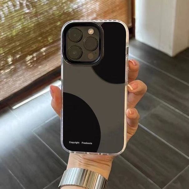 Simple Black Circle Suitable For 15pro Phone Case 14 Transparent 13promax Personalized New XS Trend_voghion.com